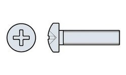 Metallschrauben Pan-Head, Pozi DIN 7985, verzinkt, M 4/60 ( 100 Stück )