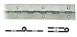 Stangenscharniere, 16/1740 mm Stahl vernickelt poliert