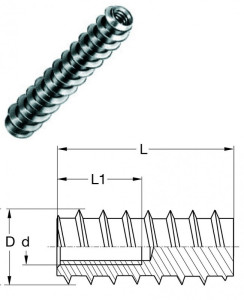 Einschraubmuffen Typ BL Stahl verz., M 12/60 mm