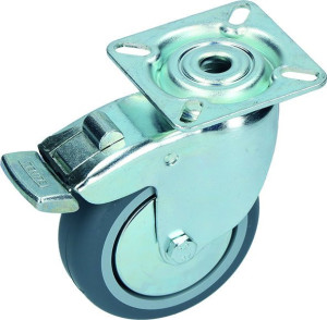 Lenkrolle mit Gleitlager und Feststeller Rad 75mm