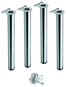 Tischfuss-Garnitur OK-LINE Baila, 710mm verchromt poliert / ø 60mm