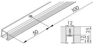 Laufschienen HAWA Clipo 10/15 gelocht, für Schraubenbefestigung 250cm
