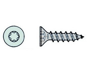 5,0 x 20mm TX25 Senkkopf Vollgewinde (1000 St.)