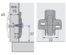 Anschraub-Kreuzmontageplatte Direkt 3mm mit Spezialschrauben