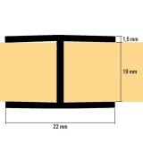 H-Profil, 19 mm, Tiefschwarz, 2600mm