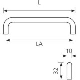 Möbelgriff -Ceredo- BA 224mm, Edelstahl gebürstet