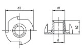 Einschlagmutter Edelstahl M10  Länge 13mm