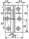 Möbelband, Kr. D 7,5  Rollendurchm. 6mm, 60mm LINKS