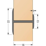 H-Profil, 16 mm, Tiefschwarz, 500cm (2 x 250cm)