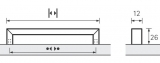 Möbelgriff  -Baldone-  Bohrabstand 96mm Zink  Edelstahl Optik