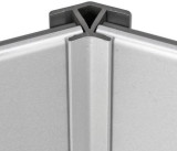 Formteile für Sockelblenden, Aluminium gebürstet; Innen-/Außenecke 135°; Höhe 77mm