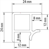 Formteile für Sockelblenden, Aluminium gebürstet Innen-/Außenecke 90°; Höhe 147mm