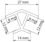 Formteile für Sockelblenden, Aluminium gebürstet; Innen-/Außenecke 135°; Höhe 147mm