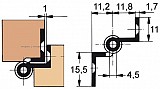 Möbelband FS, Kröpfung D 7.5, Rollendurchm. 8mm, LINKS, 50mm