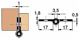 Möbelband FS, Kröpfung A, Rollendurchm. 6mm, LINKS 50mm
