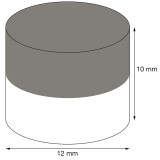 Scheibenmagnet Ø 12 mm, Höhe 10 mm