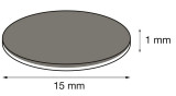 Scheibenmagnet selbstklebend Ø 15 mm