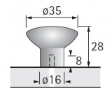 Möbelknopf -Ladera-  Durchmesser 35mm  Nickel matt