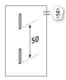 Wandschienen ELEMENT-SYSTEM 50  150cm  weiß