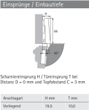 Topfscharnier Intermat 9936  95° für Profiltüren (Außenseite)