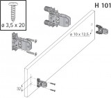 Hettich AvanTech YOU Schubkastenset Höhe 101mm, NL 450mm, silber, 40kg