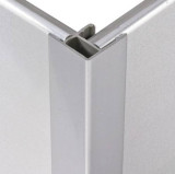 Formteile für Sockelblenden, Aluminium gebürstet; Abschlussprofil/Außenecke 90°; Höhe 117mm