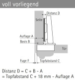 Topfscharnier Intermat 9935 - T22/40  95° (Mittelseite)