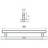 Möbelgriff  -Hale-  Bohrabstand 160mm  Edelstahl Optik