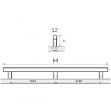 Möbelgriff  -Hale-  Bohrabstand 2 x 453,5mm  Edelstahl Optik