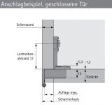 Eingelenk-Topfscharnier Selekta Pro 2000,  270°,  Auflage 12mm