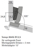 Winkeladapter für Kreuzmontageplatten 15°