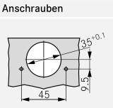 Topfscharnier GRASS TIOMOS 110° K03 (Eckanschlag) 45 / 9,5