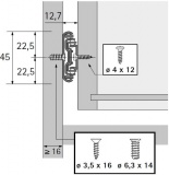 Kugelauszug KA 5332 Vollauszug 350mm (Garnitur)