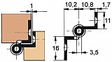 Möbelband, Kr. D 7,5  Rollendurchm. 6mm, 50mm LINKS