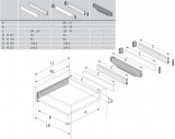 Hettich AvanTech YOU Set Zarge Höhe 101mm, NL 400mm, silber