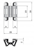 Sepa-Thin Einlass-Scharnier Höhe 39 mm
