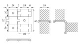 Paravantscharnier 60x30 mm für Holzstärke 24 mm