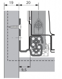 QuadroV6 Push to open für InnoTech Nennl. 520mm Korpusseite 19mm