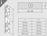 BLUM LEGRABOX pure Zargen-Set M , 770M5502S, NL 550mm