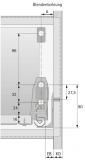 Set ArciTech 186mm mit Rehling - Nennlänge 270mm - variable Korpusbreite, silber