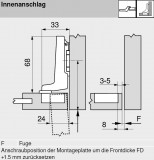 Innenliegendes Band BLUM CLIP top 71T0750  94° Topf 26mm (Einliegend)