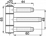 ANUBA-HERKULA-Bänder Mod. HR20 verzinkt, 20 mm, Höhe 65 mm Bolzen 44/60 mm