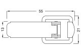 Kistenverschluss - Schließblechform C, 21x55, Stahl verzinkt